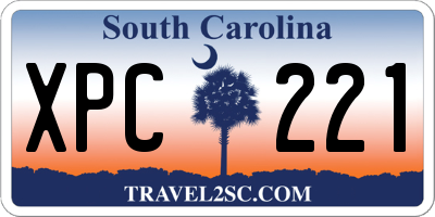 SC license plate XPC221