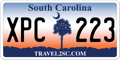 SC license plate XPC223