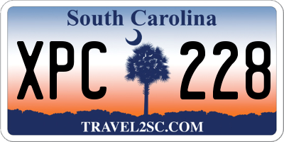 SC license plate XPC228