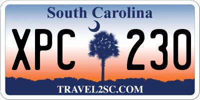 SC license plate XPC230