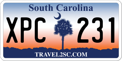 SC license plate XPC231