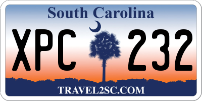 SC license plate XPC232