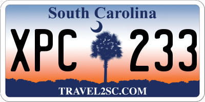 SC license plate XPC233