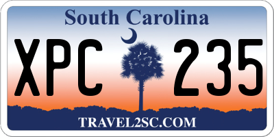 SC license plate XPC235