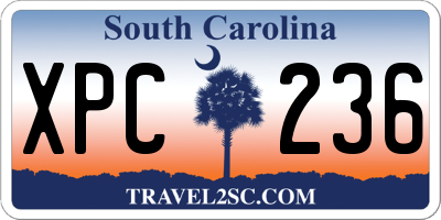 SC license plate XPC236
