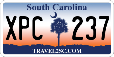 SC license plate XPC237