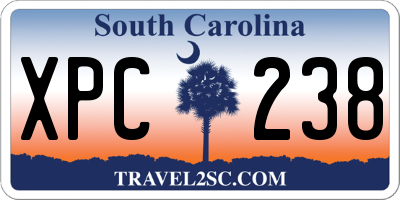SC license plate XPC238