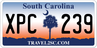 SC license plate XPC239