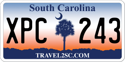 SC license plate XPC243
