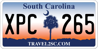 SC license plate XPC265