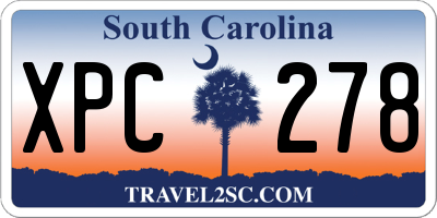 SC license plate XPC278