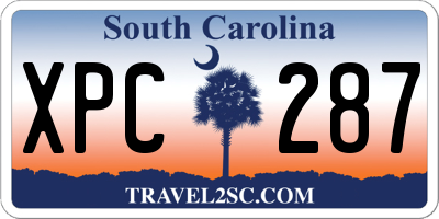 SC license plate XPC287