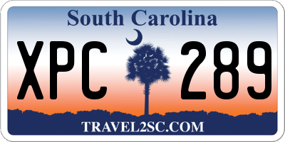 SC license plate XPC289