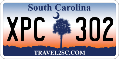 SC license plate XPC302