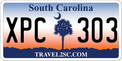 SC license plate XPC303