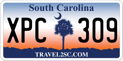 SC license plate XPC309