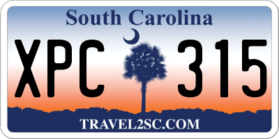 SC license plate XPC315