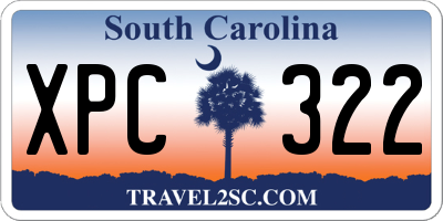 SC license plate XPC322