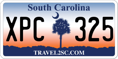 SC license plate XPC325