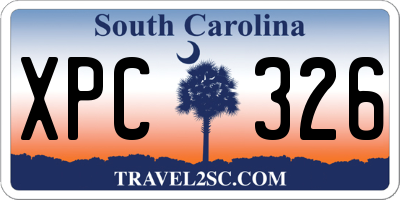 SC license plate XPC326