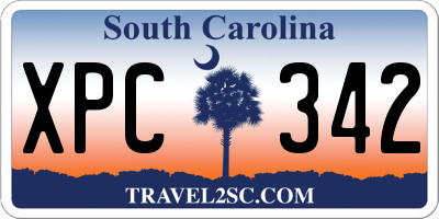 SC license plate XPC342