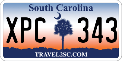 SC license plate XPC343