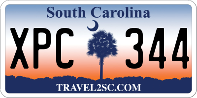 SC license plate XPC344