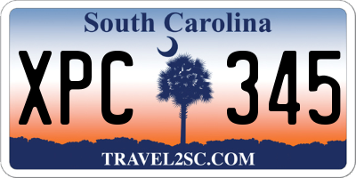 SC license plate XPC345