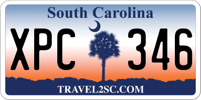 SC license plate XPC346