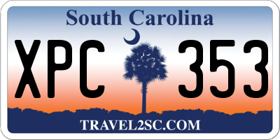 SC license plate XPC353