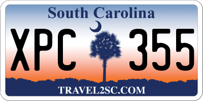 SC license plate XPC355