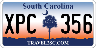 SC license plate XPC356