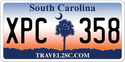 SC license plate XPC358