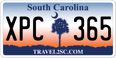 SC license plate XPC365
