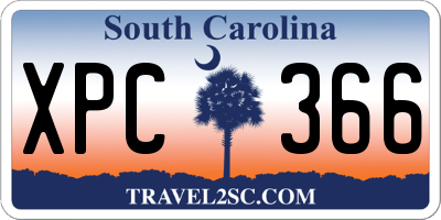 SC license plate XPC366