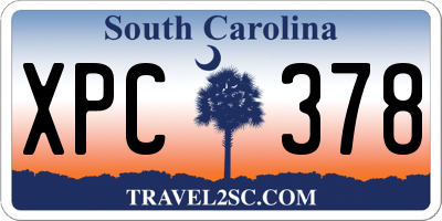 SC license plate XPC378