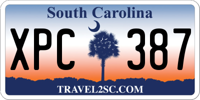 SC license plate XPC387