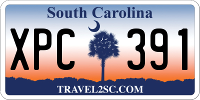 SC license plate XPC391