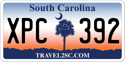 SC license plate XPC392