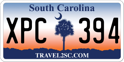 SC license plate XPC394