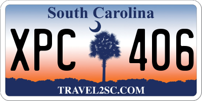 SC license plate XPC406