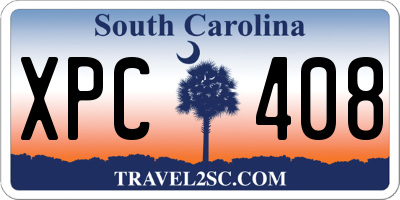 SC license plate XPC408