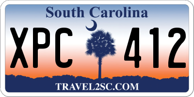 SC license plate XPC412