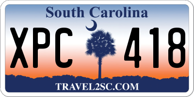 SC license plate XPC418