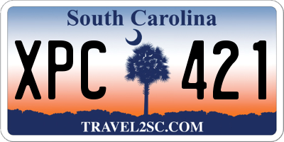 SC license plate XPC421