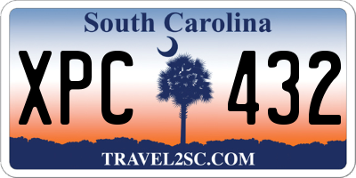 SC license plate XPC432