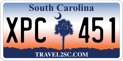 SC license plate XPC451
