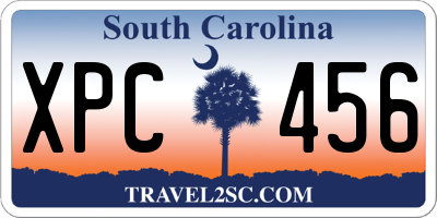 SC license plate XPC456