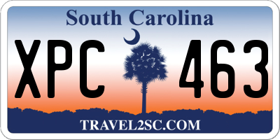 SC license plate XPC463