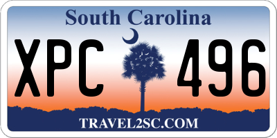 SC license plate XPC496